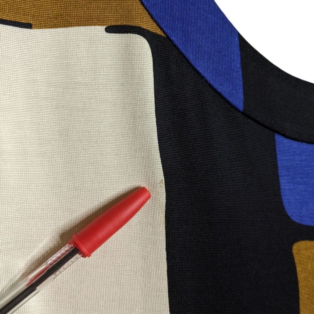 Diane Von Furstenberg DVF Color Block Silk Dress 10 Pockets Geometric - Picture 6 of 10